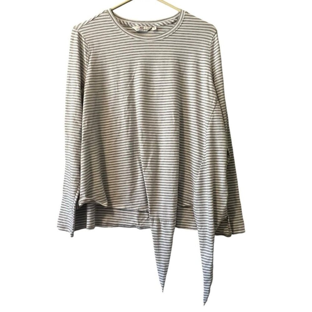 Vineyard Vines Women Size Medium Top Cotton Blend Long Sleeve Stripe Shirt‎ Knot